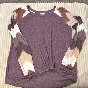 Maurices Purple and Multicolor Long Sleeve Top